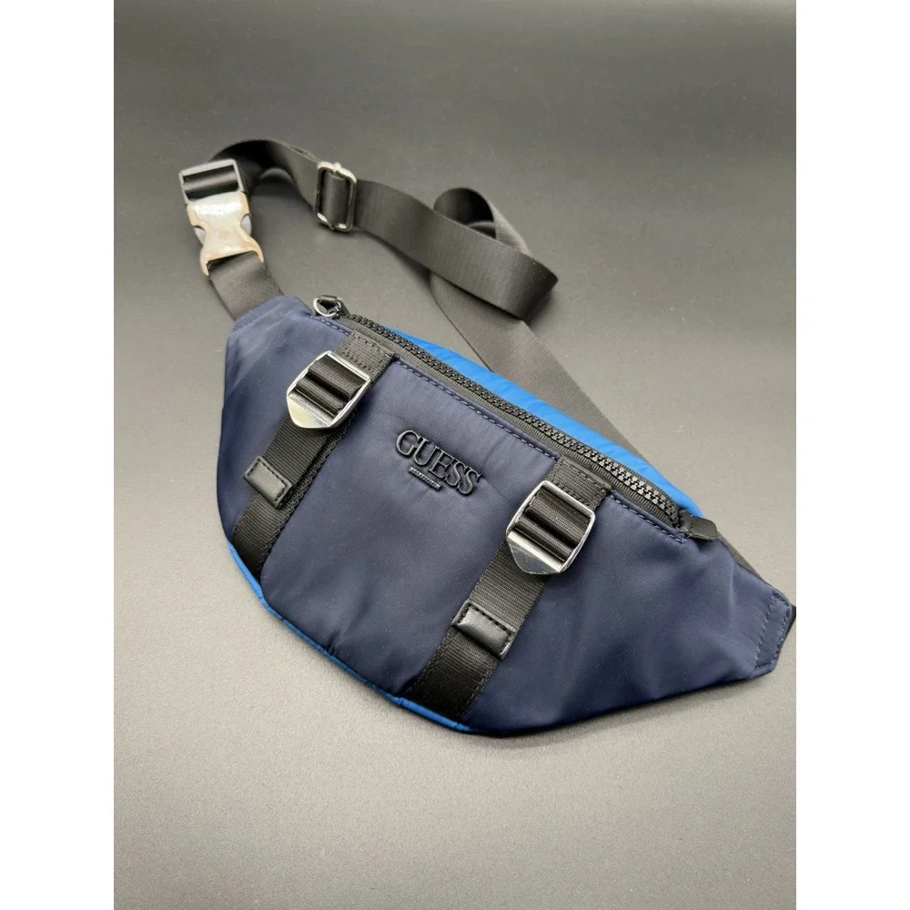 GUESS Los Angeles Blue Nylon Belt Bag Fanny Pack Crossbody Adjustable Unisex